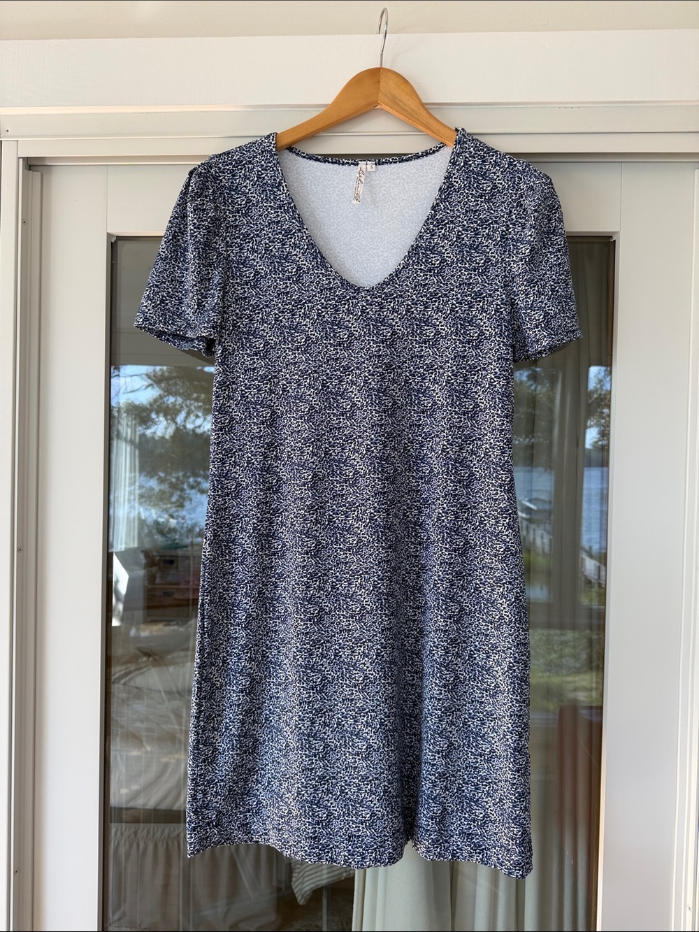 Lulu-B Blue and White cheetah print dress